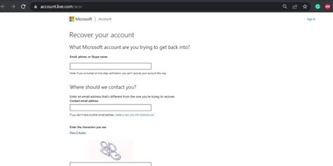 account recovery